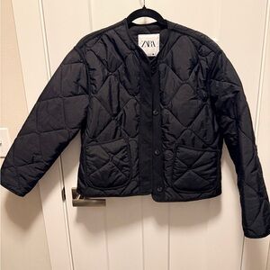 Zara Black Quilted Outerwear - Water Repellent